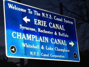 The famous split - north toward Lake Chaplain and Montreal or west toward Oswego and Buffalo