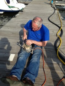 Dave Luciano hard at work on a layover day