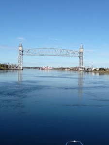 Leaving the Cape Cod Canal after the Railroad Bridge early on a calm morning a couple days later