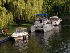 The Joint Adventure at Lower Brewer - Steve & Karen's boat is in front of us, and another boat that tied up late in the afternoon