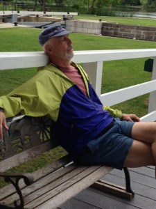 Paul doing what Paul does best - obviously worn out by his visit to the Blockhouse Museum and imagining how that dog must have felt