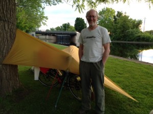 A wonderful system of bike paths parallels much of the Rideau Canal and connects to other bike paths. One of the great experiences of a trip like this is the people one meets.  This is John, a biker doing a week-long trip who was camping in the park area adjacent to the lock in Merricksville.  One can camp at many of the locks, many of which have park areas, picnic tables, and rest rooms
