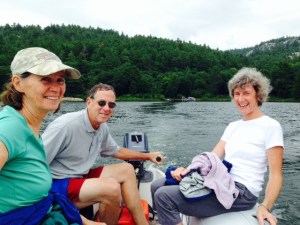 Motoring back to the Joint Adventure in the dingy after the hike to Topaz Lake and the ridge