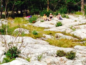 Resting on the rocks on the way down -