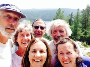 A "selfie" from the top of the ridge - left to right, Paul, Chrissie, Trish, Jim, Jim K, and Pat