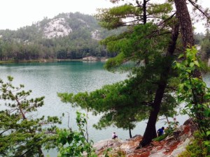 After a 20 minute hike, Topaz Lake comes into view -