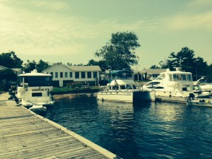 Henry's with the Joint Adventure at the dock (at the inland end, per Paul)