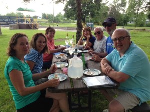 Dinner in the park area adjacent to Lock 7