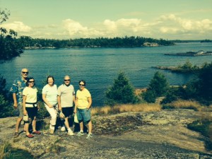 A stop along the rocky coastline. On the way back, the girls stopped at a rock outcropping and went skinny-dipping after sending us back to the boat. Sorry, I couldn't get any pictures to share