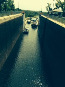Lock 16 & 17 is a flight (double) lock - I was able to get off the boat and go up to the gate of the second lock to take this picture