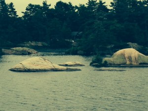 The Kawartha Lakes section of the Trent Severn Waterway is spectacularly beautiful, but the helmsman had better pay attention - there are rock outcroppings everywhere both above and below the surface.  However, the channel is well marked.