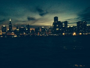 The skyline from the Joint Adventure as daylight disappeared