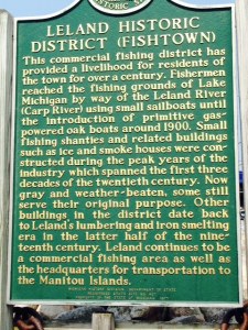 A historical market with a brief overview of Leland history