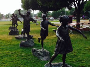 This sculpture is dedicated to the children, recognizing that the children are the future of Ludington