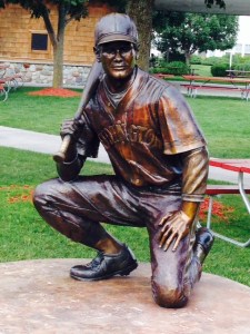 This one has a plaque commemorating some very successful Ludington minor league baseball teams in recent years 