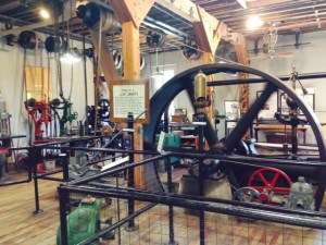 In addition to an impressive Museum of Art, Muskegon has several smaller museums with different themes.  This display in the Heritage Museum is a working model of a steam-powered factory from the 1800's. By the way, Lowell, Ma. has an amazing museum in which an entire textile factory, complete with weaving machines driven by an elaborate system of water-powered overhead belts shows what it was like to work in the incredibly noisy and cramped factories of the Industrial Revolution - well worth a visit