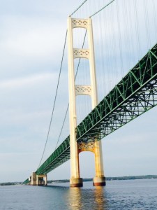Each tower on the bridge is 55 stories tall - almost as tall as the John Hancock building in Boston!