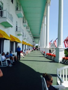 The 600-foot long porch at the Grande Hotel