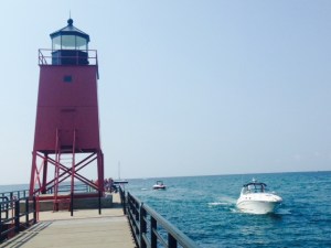 This iconic and well-known lighthouse on the end of the jetty welcomes visitors entering the harbor 