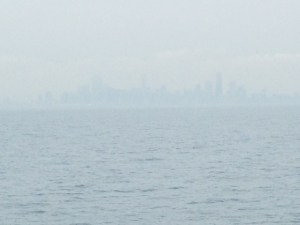 It was hazy, hot, and humid as we approached Chicago - this picture was taken from about 5 miles out -