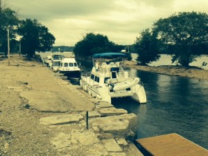 The "dockage" at Henry's Marina entailed simply tying to the rock wall of the old abandoned lock, built nearly 100 years ago, used for two years, then abandoned