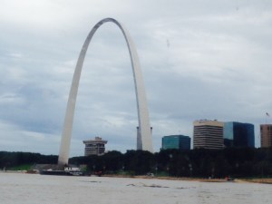 The Gateway Arch, completed in 1965, is 63 stories tall - taller than the John Hancock building in Boston. The museum at the base of the arch is terrific, with a movie about the Louis & Clark expedition, which embarked from St. Louis, and another about the construction of the arch. Each side was built separately, and leaned inward due to its own weight.  In order to join the two sides, they had to use hydraulic jacks to push them apart by four feet!