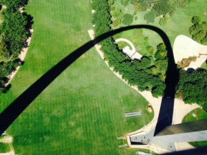 Looking down from the top of the arch, the shadow makes a sculpture of its own on the ground