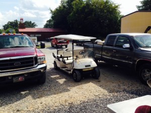 Not sure how they found us - our cart blended in perfectly with other vehicles parked at the local ice cream parlor...we never thought they'd look for us there.