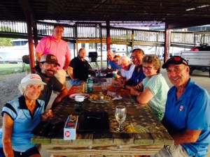 An impromptu Happy Hour/Dock Party at the marina in Columbus, organized by our friends Scott & Angela on the boat "Lucky Lucky", whom we first met on our first day out of Chicago on the Illinois River when we both had to wait several hours for a lock, tied to a barge and then to a seawall.  Scott & Angela are doing the Great Loop with their two daughters, age 10 and 7 (or thereabouts - I have trouble remembering the ages of my own kids...). Angela is home-schooling them during their year on the boat - an interesting and challenging task, I'm sure!