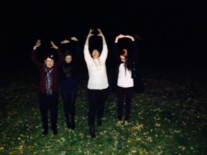 As the party progressed into the evening, some of the dancing moved outside under the lights. Not sure exactly what this is....