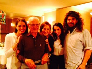 My Dad with our four kids - from left to right, Chrissie, Hank, Jenny, Jessie, and Danny
