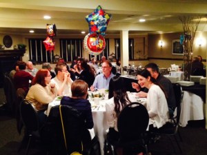 Saturday night we had a dinner party in a reception room at a local restaurant, after Happy Hour at my Dad's house