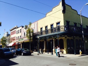 The entertainment district is known as Daphne Street, which is lined with restaurants and pubs, many of which feature live music.  The architecture is very reminiscent of New Orleans, since the history of their development is quite similar