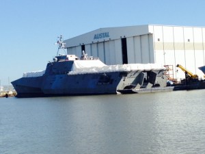 Several Navy "stealth" boats were in the harbor - I'm not sure what they are, but they looked intimidating