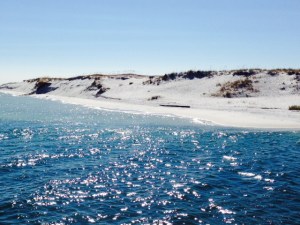 Much of the Gulf Intracoastal Waterway is just a few hundred feet from the beaches of the Gulf, separated by barrier islands which consist mainly of sand dunes