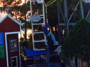 Jake, making his zip line debut -