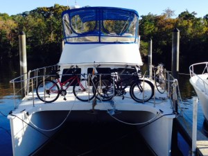 We thought that finding dockage for the Joint Adventure might be a problem on this trip due to her wide 17' beam, but it has not been a problem at all.  However, in St. Marks, we had to put her into a slip with steel posts on both sides that was om;y inches wider than her beam. Fortunately, there was no wind and a light current as the tide was changing.