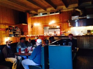 The only breakfast restaurant in town is a gathering place in the morning, especially for people who are going fishing - the restaurant is part of a small marina.  We went by dinghy