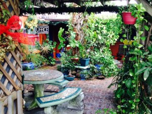 This is the entrance to a funky hotel located along Englewood Beach