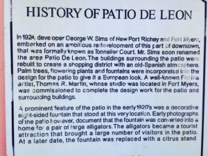 This sign on a downtown fountain explains the history of the fountain