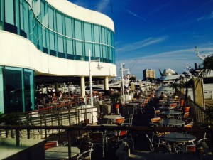 The waterfront dining overlooking the Intracoastal Waterway at Marina Jack's