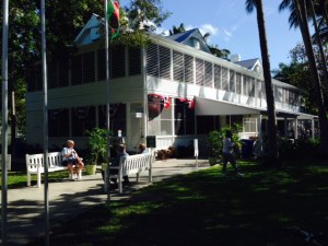 Nineteen months after Harry Truman became president, his doctor told him he would suffer the same fate as Roosevelt if he didn't take a vacation. So he was sent to a house on the Naval Base here, and fell in love with Key West. As a result, he ended up spending 175 days - or 10% of his presidency - in Key West. The house became known as the Little White House, and is now on the National Register. It became an office as well as a retreat, and Truman held several cabinet meetings there, requiring cabinet members to remove their white shirts and ties and to wear a brightly colored "key West" shirt. In the evening, he often played poker with his visitors on a table that had a removable top so Bess wouldn't know it was a poker table. The table and virtually all the original Truman furniture remains and is ised today. Other presidents have continued to use the house, including Eisenhower, Kennedy, Carter, and Clinton. There are scheduled tours of the entire house, with knowledgeable tour guides with story after story about Harry and the Truman years.