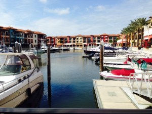 Most marinas in Naples were booked, but we found space at the Naples Bay Resort, an upscale marina surrounded by condos, a hotel, retail shops, and restaurants overlooking the docks