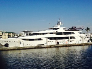 Speaking of megayachts....we saw literally hundreds of them in various locations along this stretch.  Notice the helicopter on the rear landing pad....