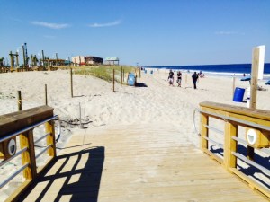 The beach as seen from the new boardwalk -