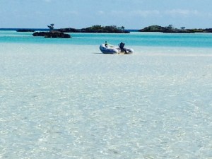 Sandy Cay, with some rock/coral islands in the background