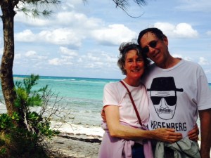 Chrissie Bell & Jim Small - we rode our bikes the length of the island, from Black Harbor to White Harbor. We stopped at the ocean-side beach along the way, where this picture was taken -
