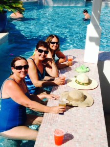 Enjoying a Happy Hour drink at the pool/tiki bar...