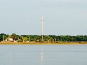 This massive steel cross was erected in 1965 marking the 400th anniversary of the first Catholic mass held in the New World on this spot. It weighs 70 tons and was constructed out of 200 steel panels.