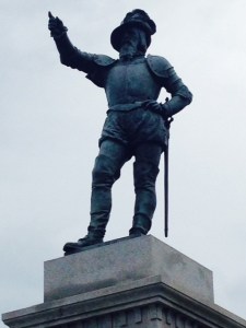 A statue of Florida "discoverer" Ponce de Leon in the main square